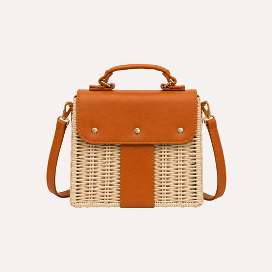 Straw Crossbody Bag - Warm Ivory