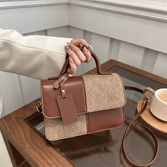 Chestnut Panel Vintage-Style Crossbody Bag