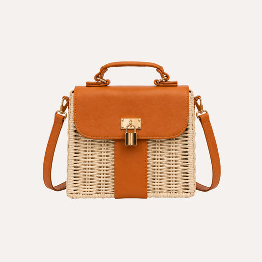 Straw Crossbody Bag - Warm Ivory