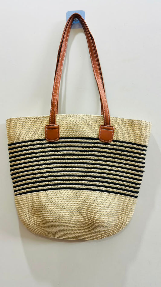 Woven Cotton Rope Tote Bag - Warm Ivory