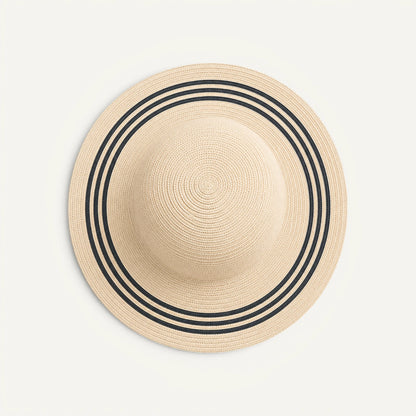 Woven Hat in Warm Ivory, crown from above