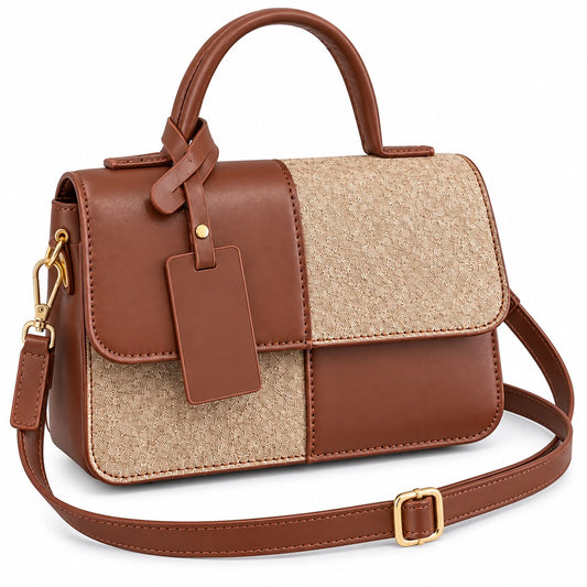 Chestnut Panel Vintage-Style Crossbody Bag
