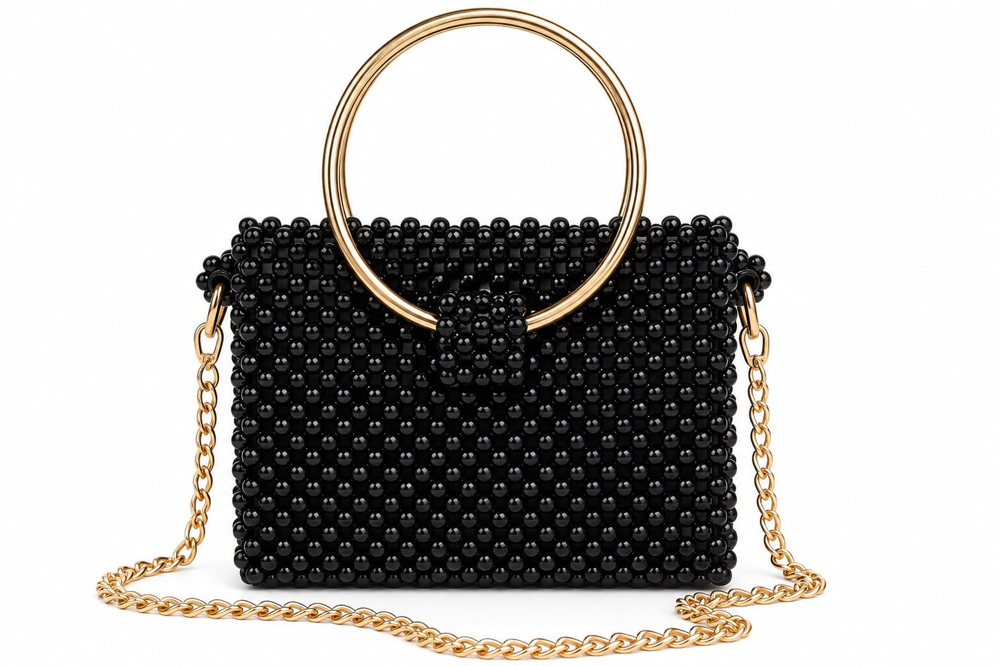 Midnight Pearl Beaded Crossbody & Clutch