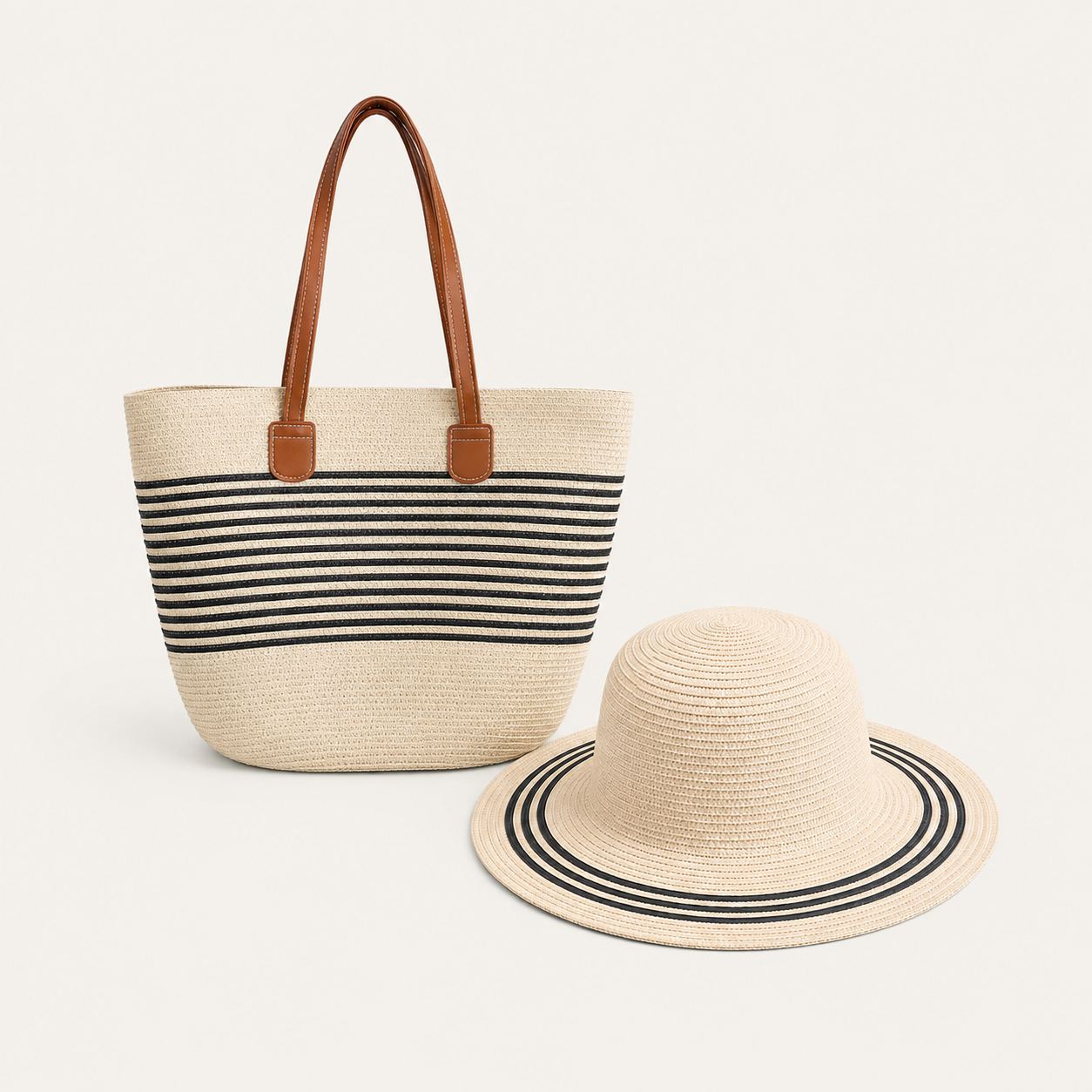 Woven Tote & Hat Set