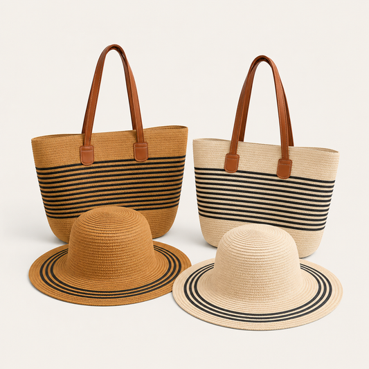 Woven Tote & Hat Set